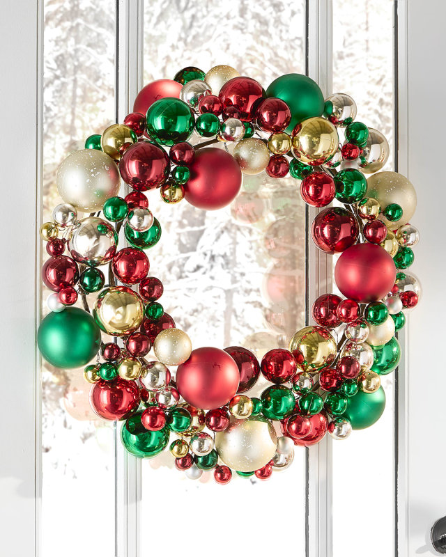 Traditional Christmas Ornament Wreath